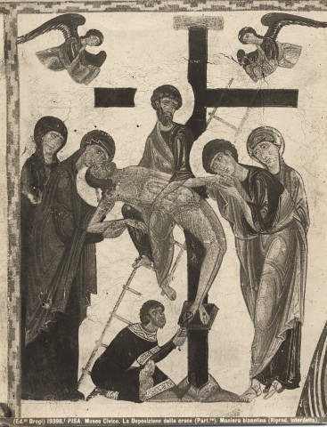 Brogi — Pisa. Museo Civico. La Deposizione della croce (Part.re). Maniera bizantina — particolare